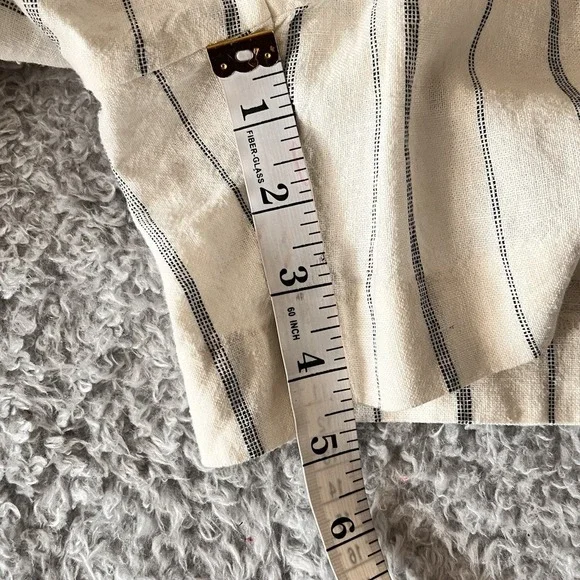 Old Navy Sz 2X Linen Striped Shorts Women Taylor Adjustable Coastal Beach Lounge - Picture 5 of 11
